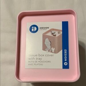 iDesign Pink Tissue Box Cover with Tray
